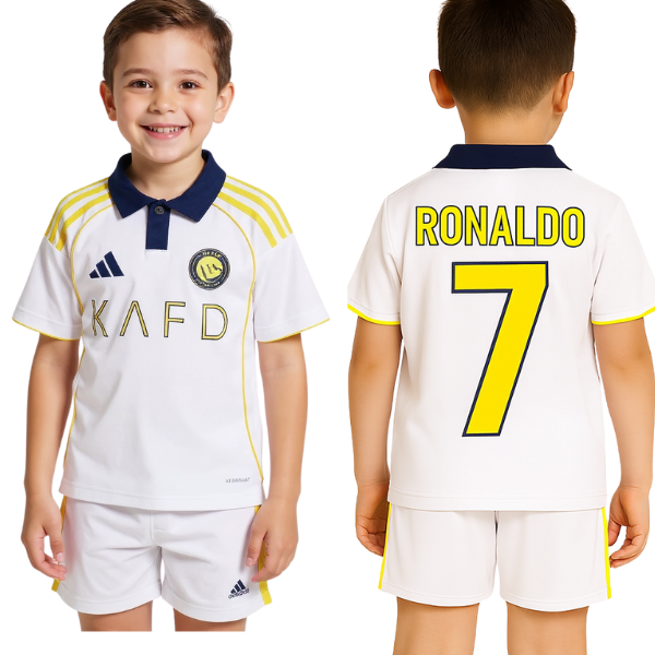 Al Nassr Ronaldo Away Kids Kit 2025/2026