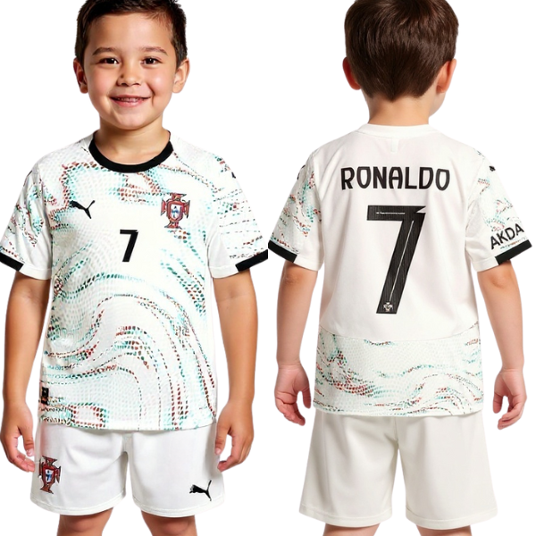 Portugal Ronaldo Away Kids Kit 2025/2026