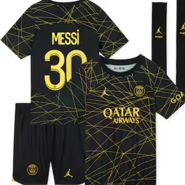Messi Paris Saint Germain Fourth Kids Kit 2022/2023