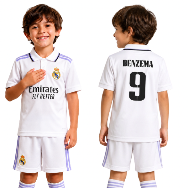 Real Madrid Home Benzema  Kids Kit 2022/2023