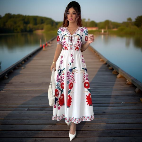 Floral Everyday Dress with Waist Belt