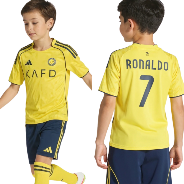 Al Nassr Ronaldo Home Kids Kit 2025/2026