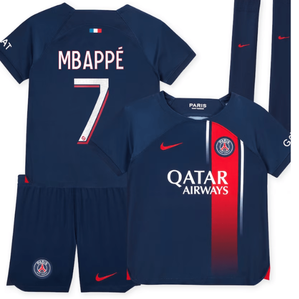 Mbappe Paris Saint Germain Home Kids Kit 2023/2024