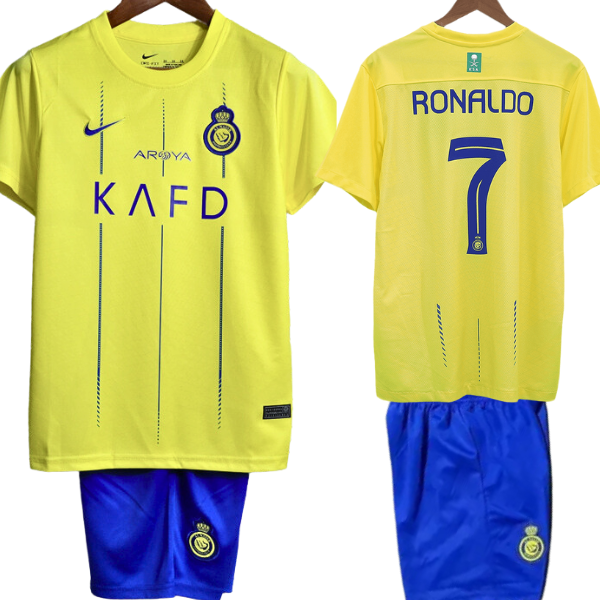 Al Nassr Ronaldo Home Kids Kit 2023/2024