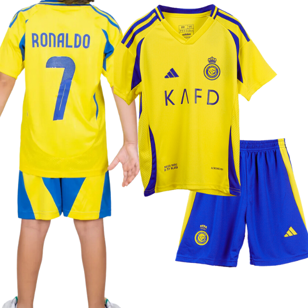 Al Nassr Ronaldo Home Kids Kit 2024/2025