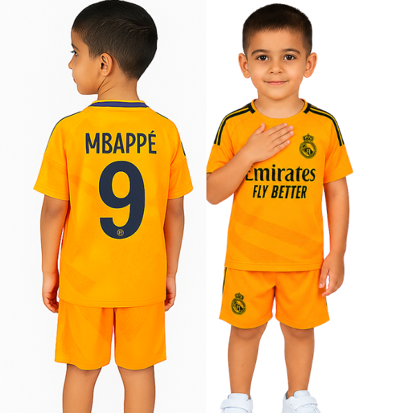 Mbappé Real Madrid Away kids kit 24/25