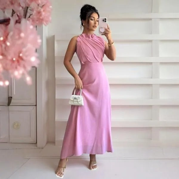 Light Elegant Dress with Ruffle Sleeves