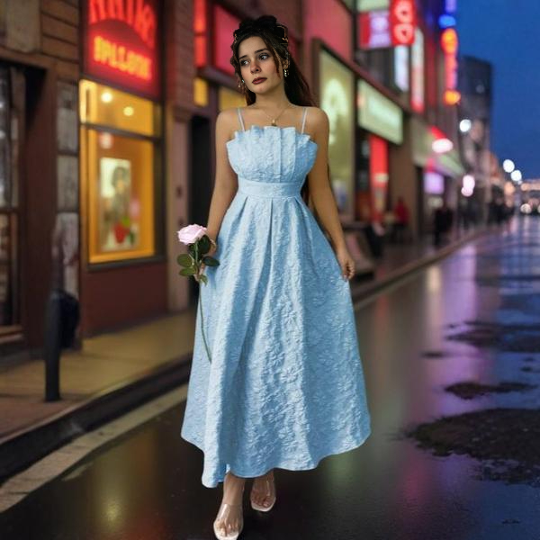 Elegant Strapless Dress with 3D Flowers