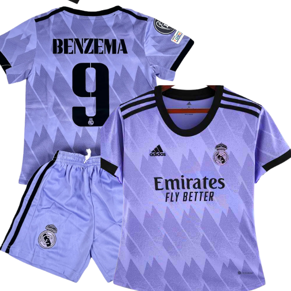 Real Madrid Benzema Away Kids Kit 2022/2023