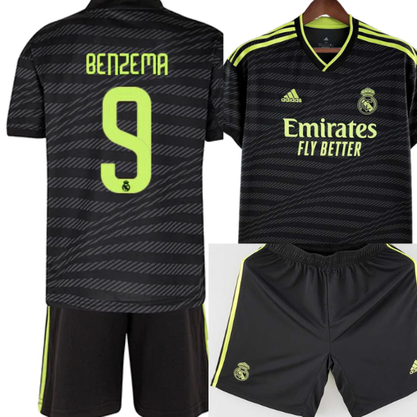 Real Madrid  Benzema Third Kids Kit 2022/2023