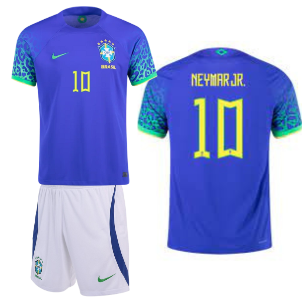 Brazil Neymar Away Kids Kit 2022 2023